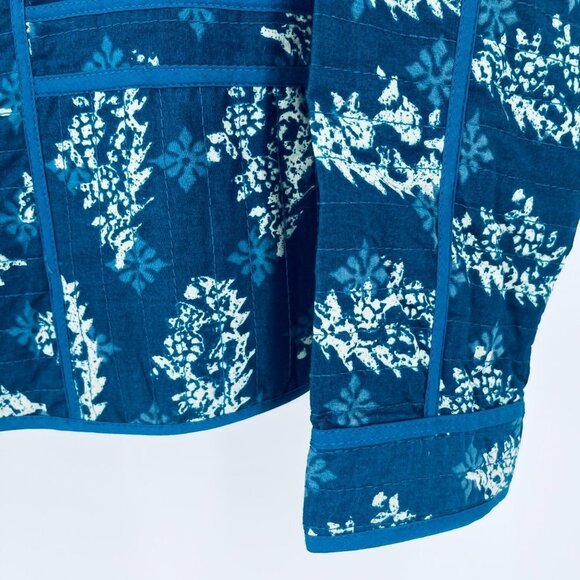 Lucky Brand Kantha Jacket Size S Printed Zip Up Quilted Floral Boho 100% Cotton - Picture 4 of 13